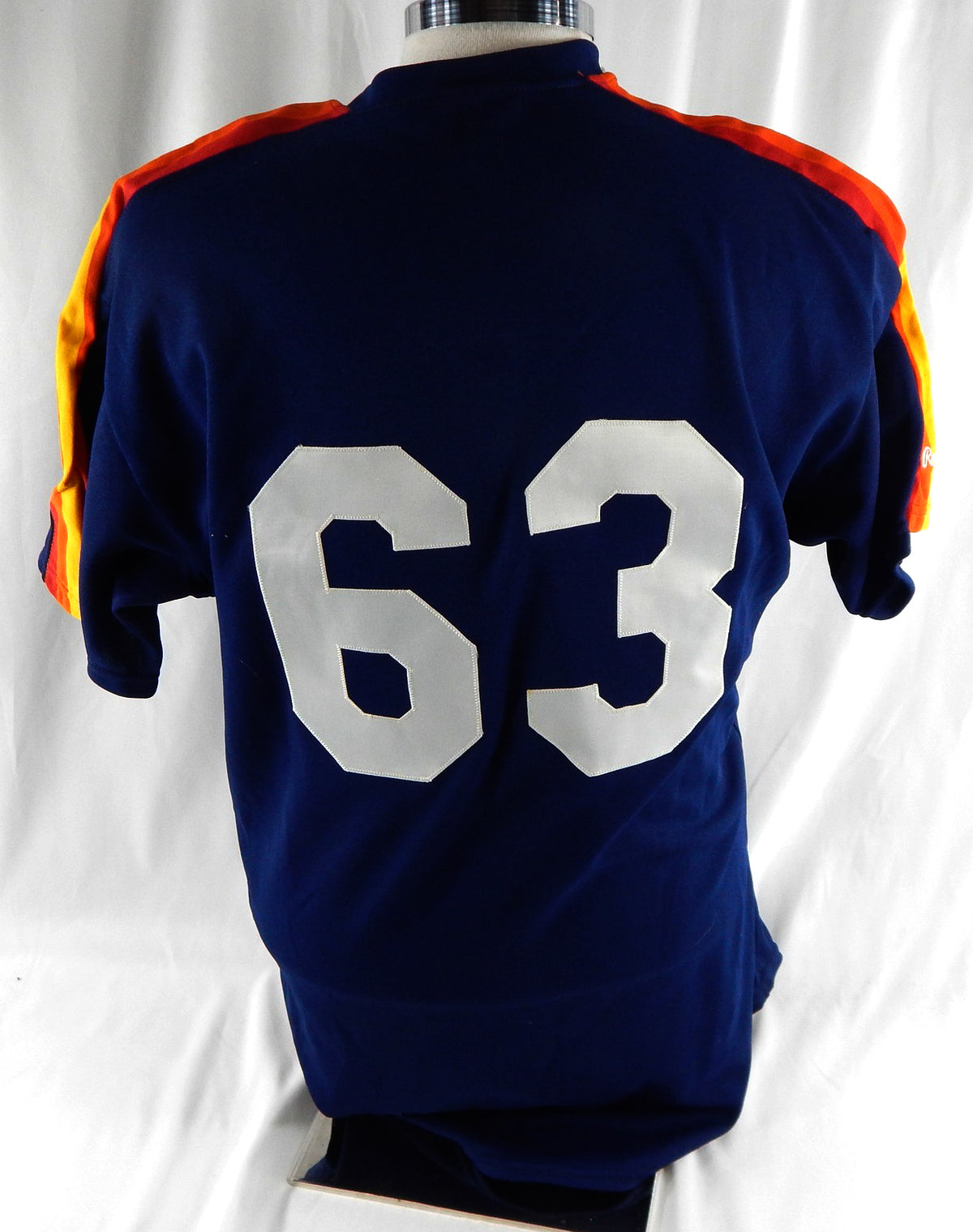 1987-93 Houston Astros #63 Game Used Navy Jersey BP ST NP Rem 42 DP113520 Pic2