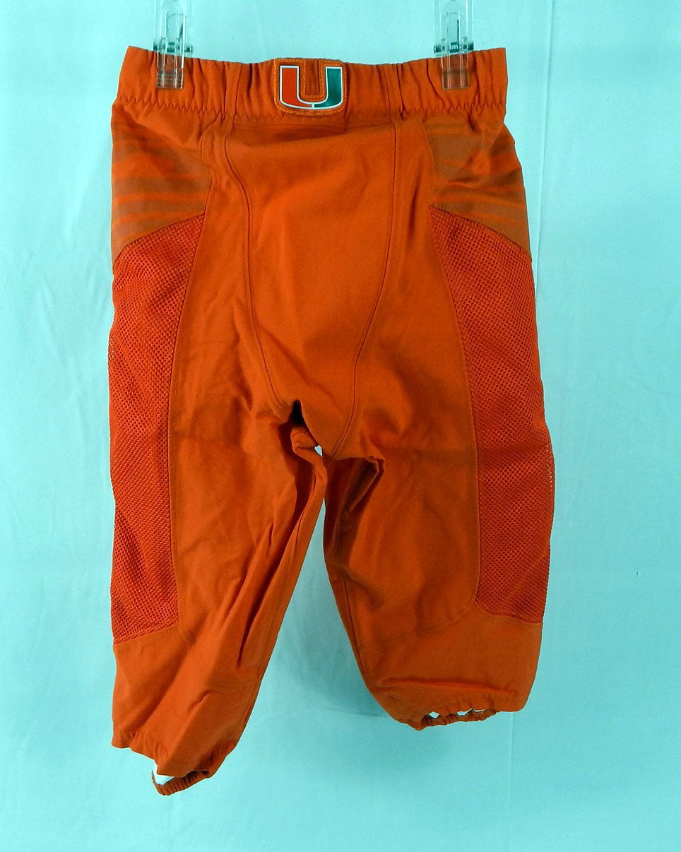 Miami Hurricanes #24 Game Used Orange Football Pants 26 377 Pic2