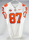2018-22 Clemson Tigers #87 Game Used White Jersey Nameplate Removed 42 DP77625