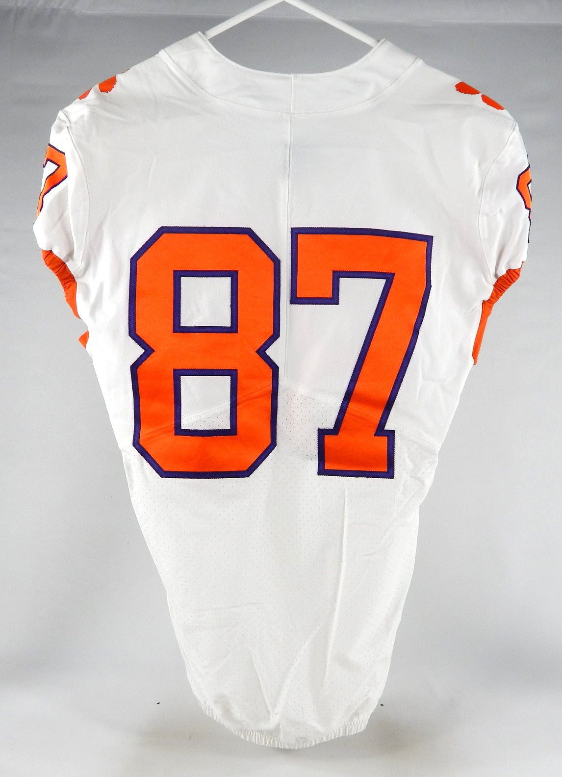 2018-22 Clemson Tigers #87 Game Used White Jersey Nameplate Removed 42 DP77625 Pic2