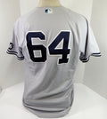 2021 New York Yankees Carlos Mendoza #64 Game Issued P Used Grey Jersey 16 P 3
