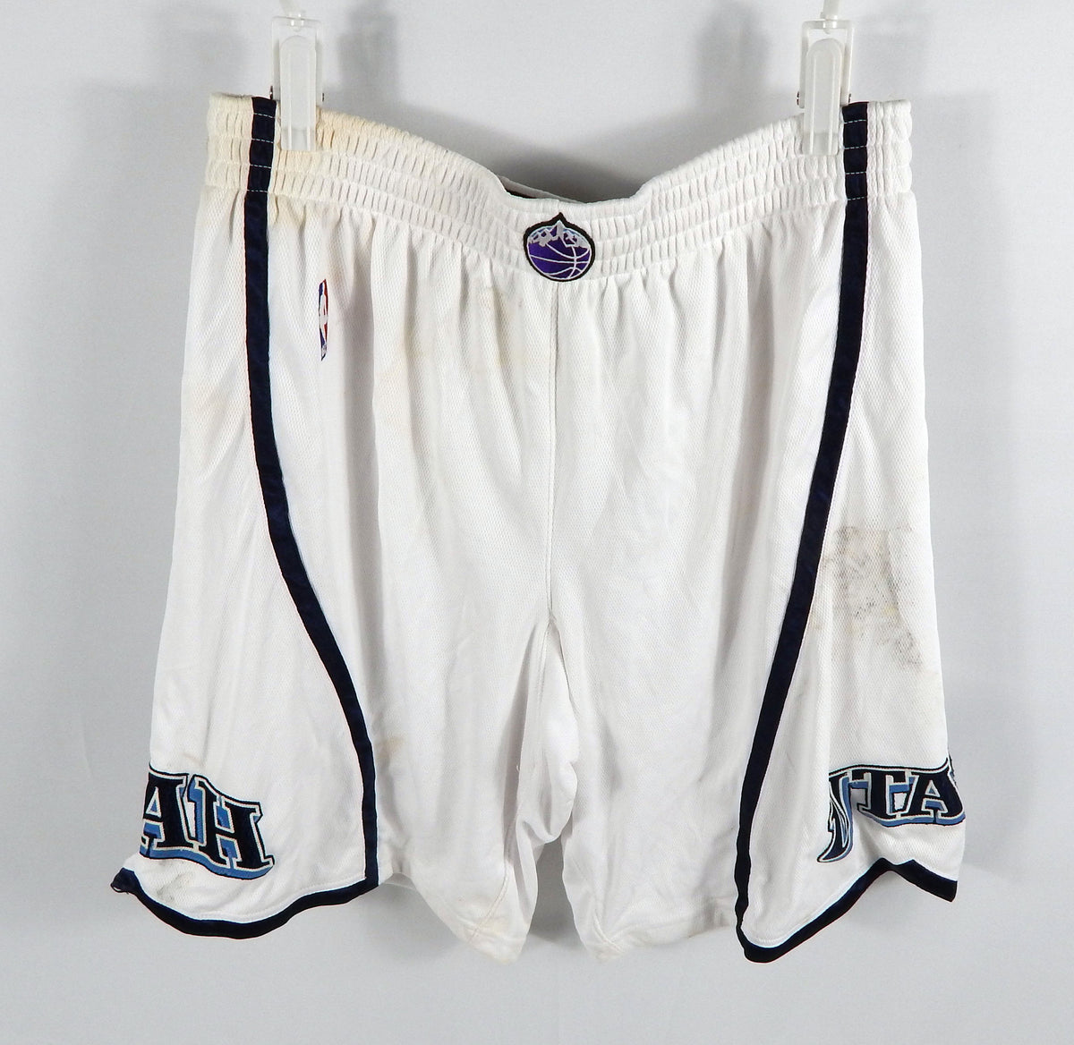 2000s Utah Jazz Game Issued White Shorts 975