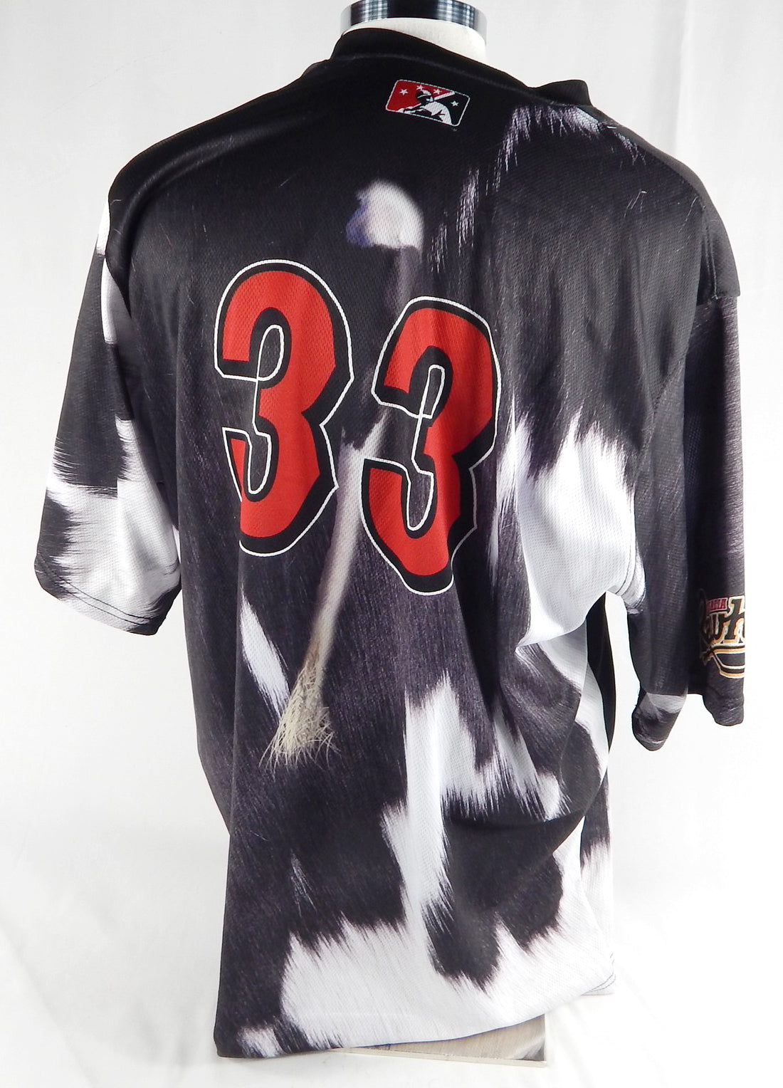 2014-18 Visalia Rawhide #33 Game Used Black Jersey Cow Dairy Day 50 994 Pic2