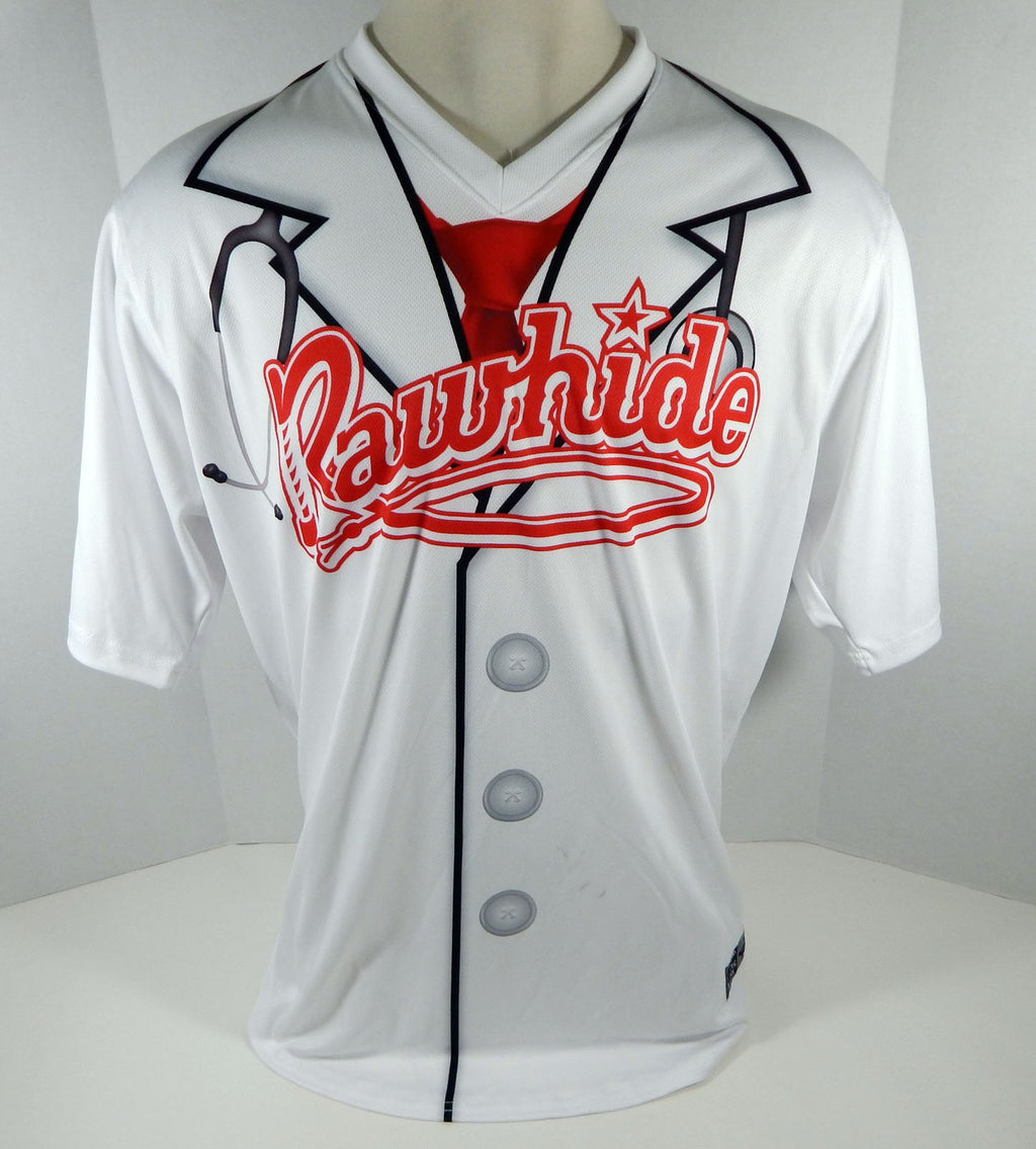 2015-16 Visalia Rawhide #38 Game Issued White Jersey Doctor Night 790 Pic2
