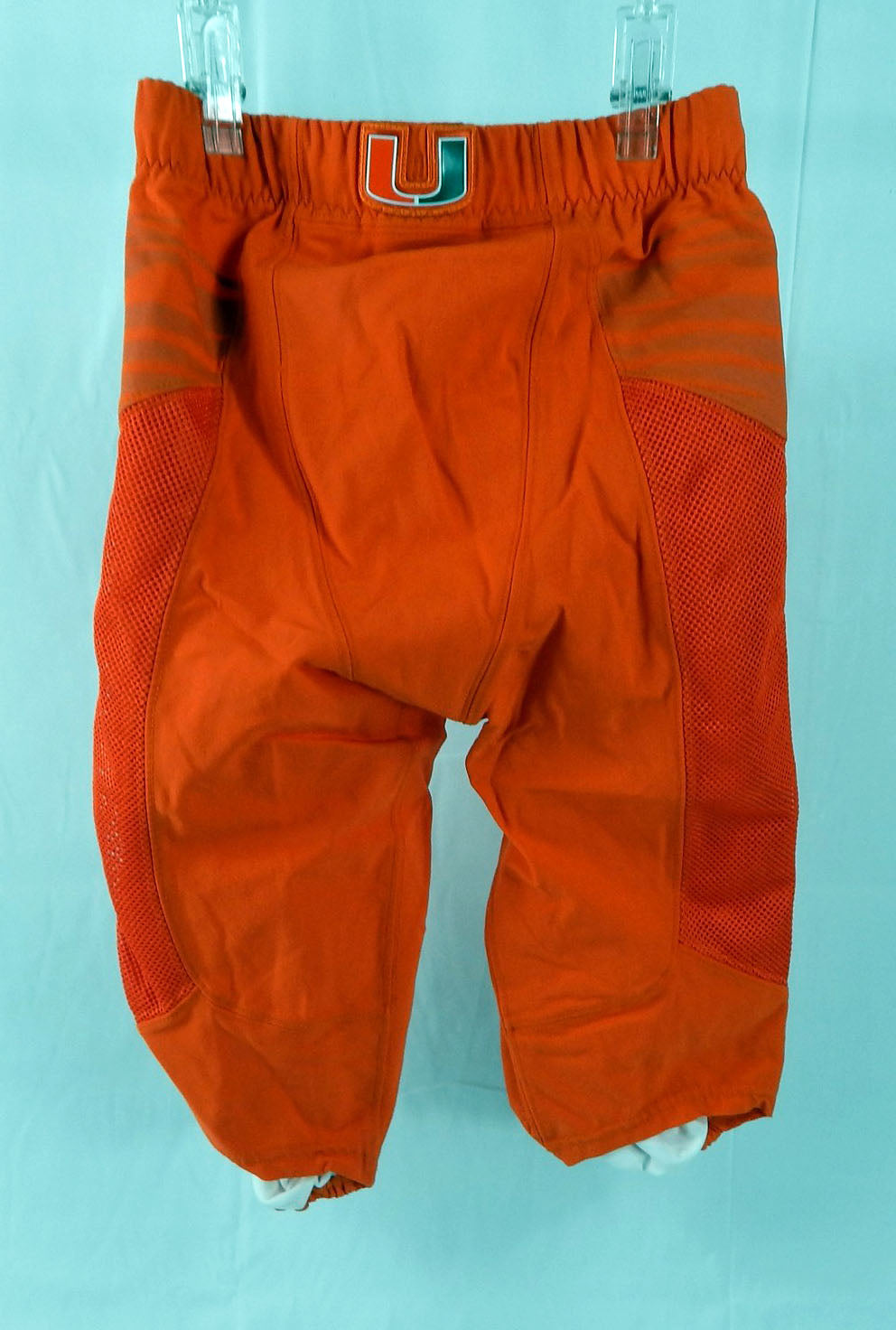 Miami Hurricanes #25 Game Used Orange Football Pants 28 381 Pic2