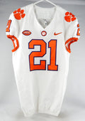 2018-22 Clemson Tigers #21 Game Used White Jersey Nameplate Removed 42 DP77627