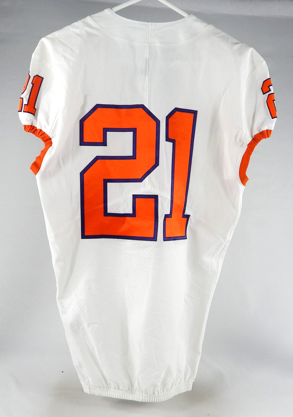 2018-22 Clemson Tigers #21 Game Used White Jersey Nameplate Removed 42 DP77627 Pic2