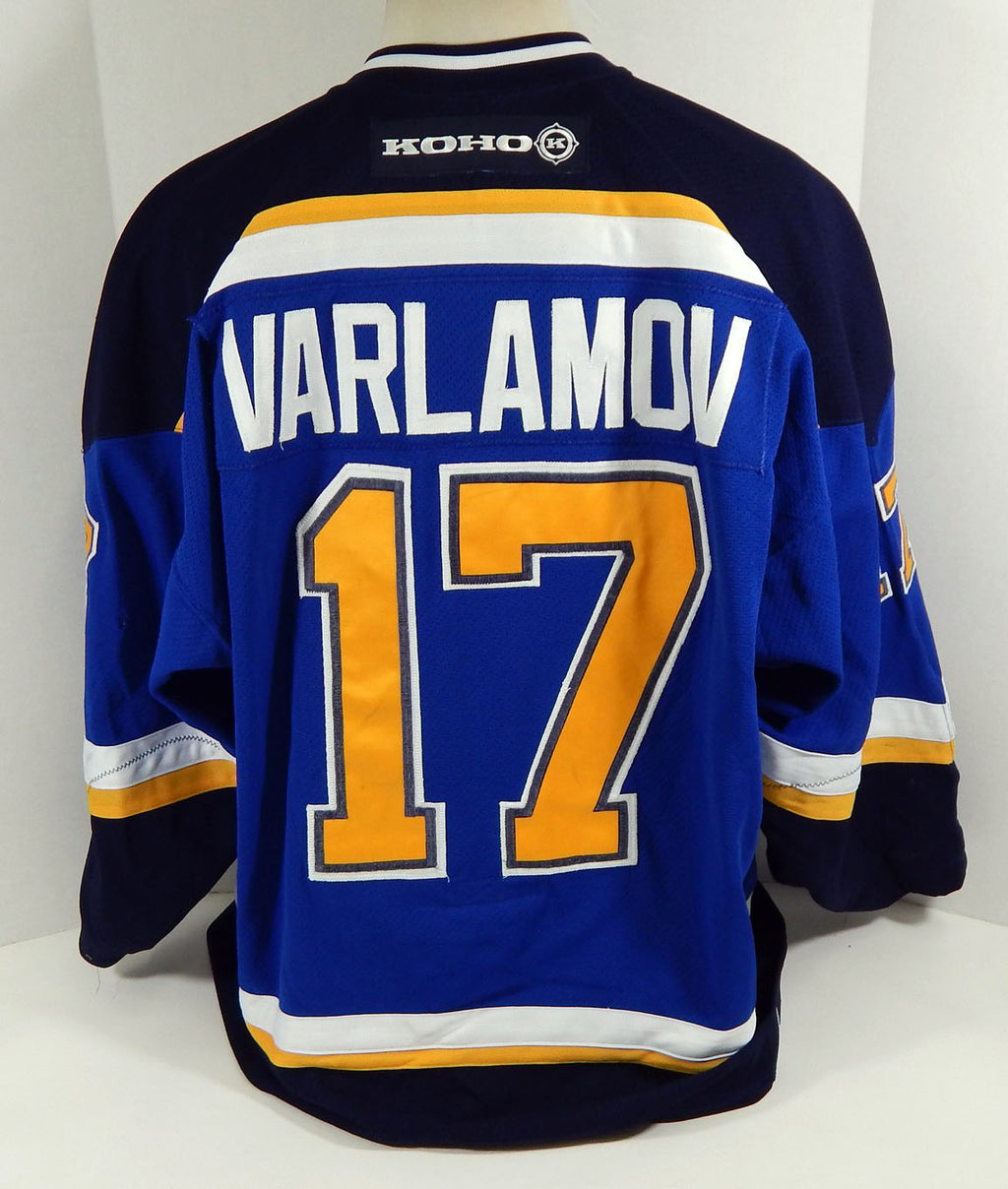 2001-02 St. Louis Blues Sergei Varlamov #17 Game Used Blue Jersey DP12130