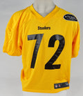 2017 Pittsburgh Steelers #72 Game Issued Yellow Practice Jersey Rivendale P 50 9