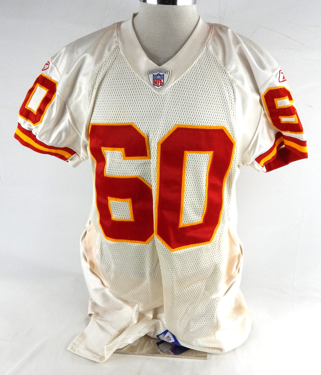 2003 Kansas City Chiefs Donald Willis #60 Game Used White Jersey 50 061