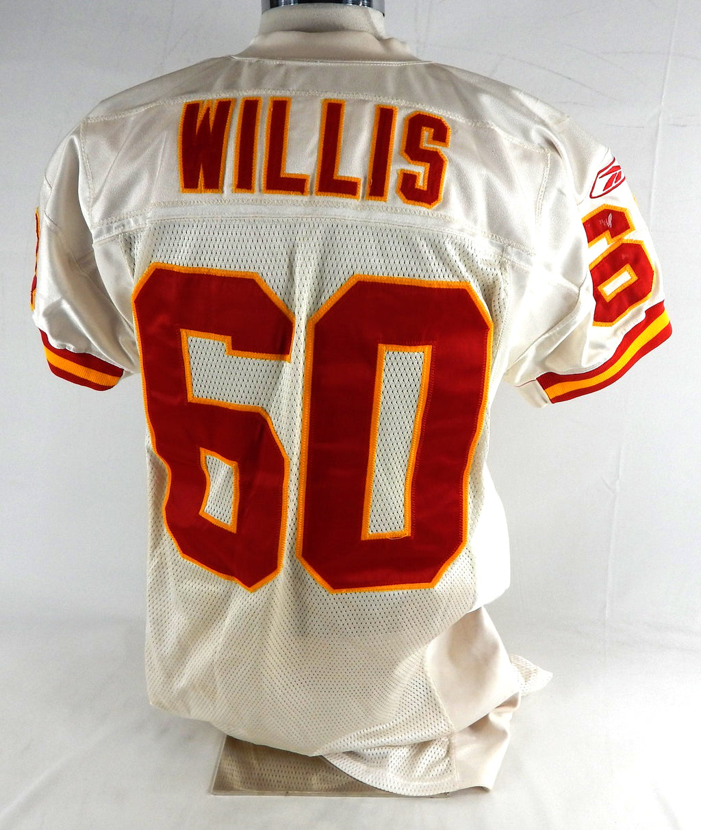2003 Kansas City Chiefs Donald Willis #60 Game Used White Jersey 50 061 Pic2