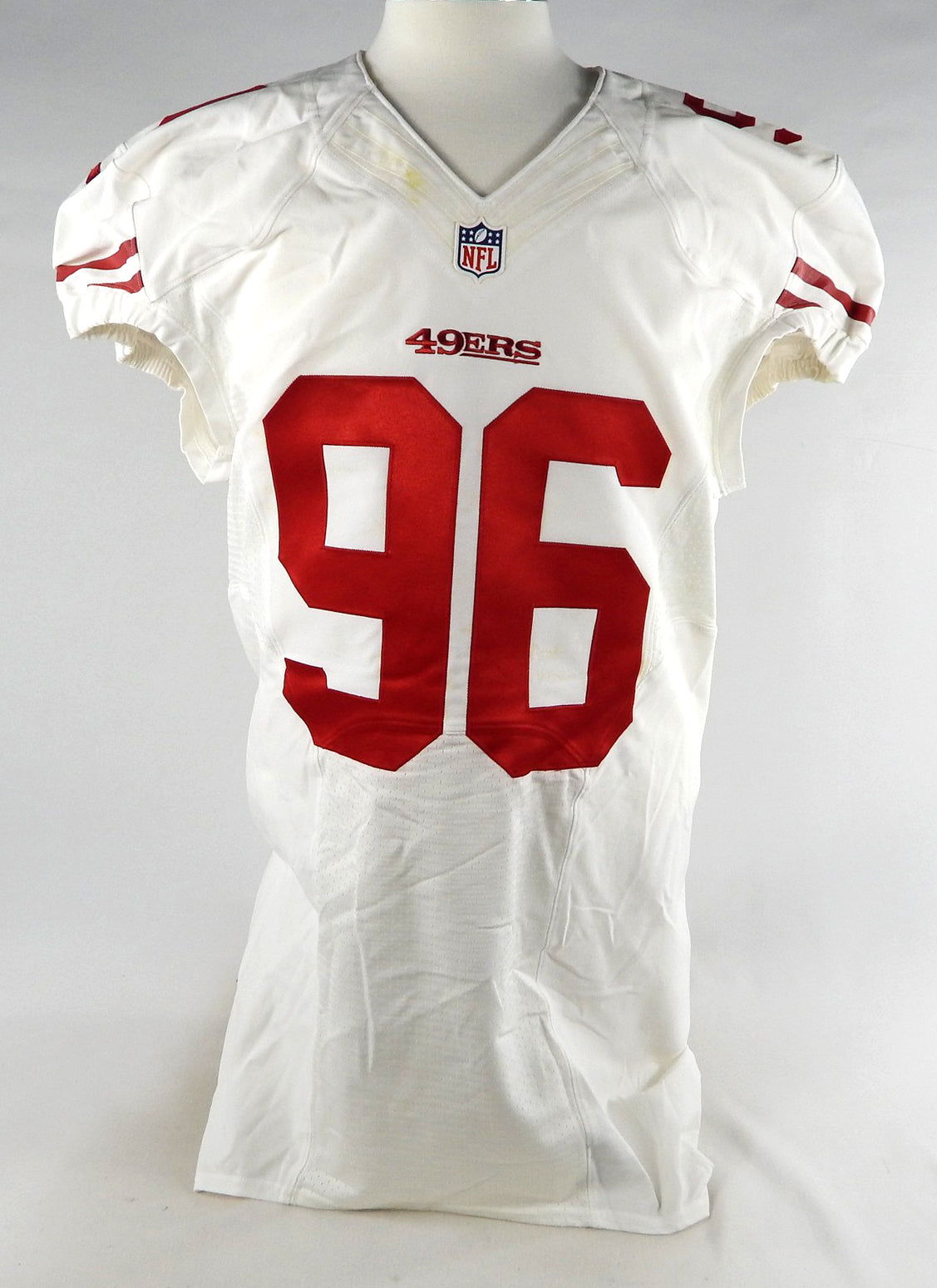 2013 San Francisco 49ers #96 Game Issued White Jersey 46 711 Pic2