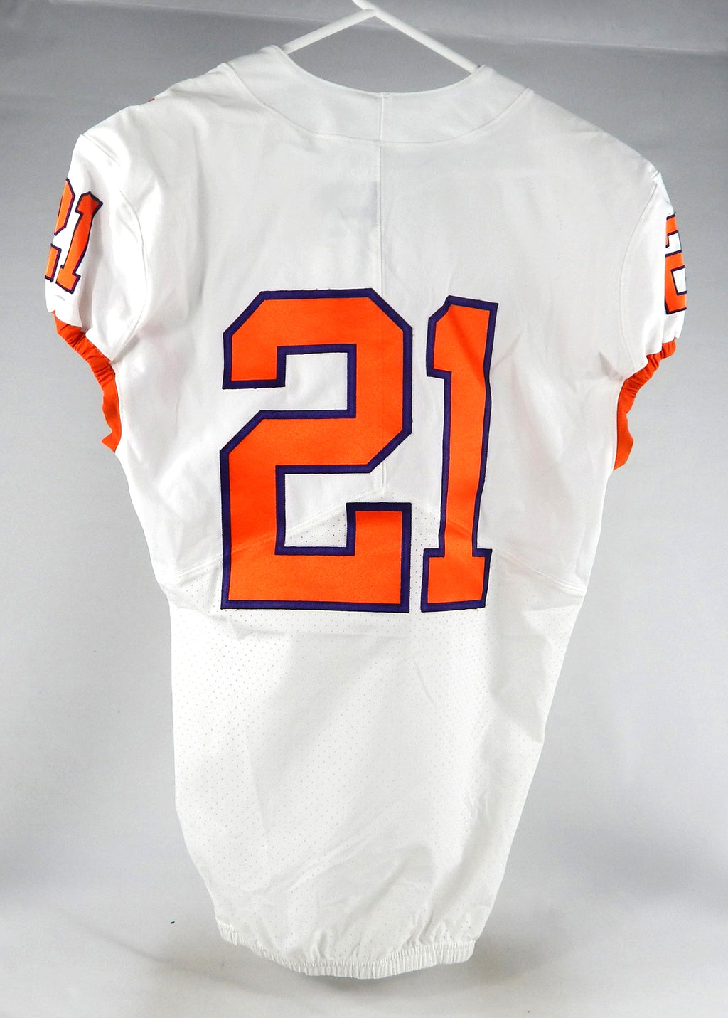 2018-22 Clemson Tigers #21 Game Used White Jersey Nameplate Removed 42 DP77630 Pic2