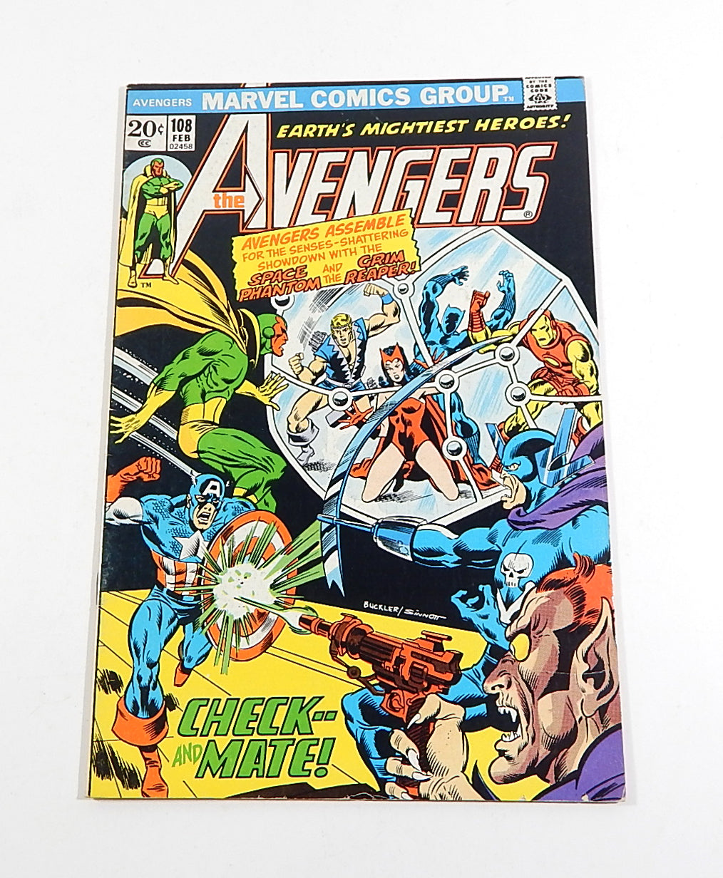 The Avengers #108 Marvel 1973 Bronze Comic Book VF Grim Reaper Space Phantom App