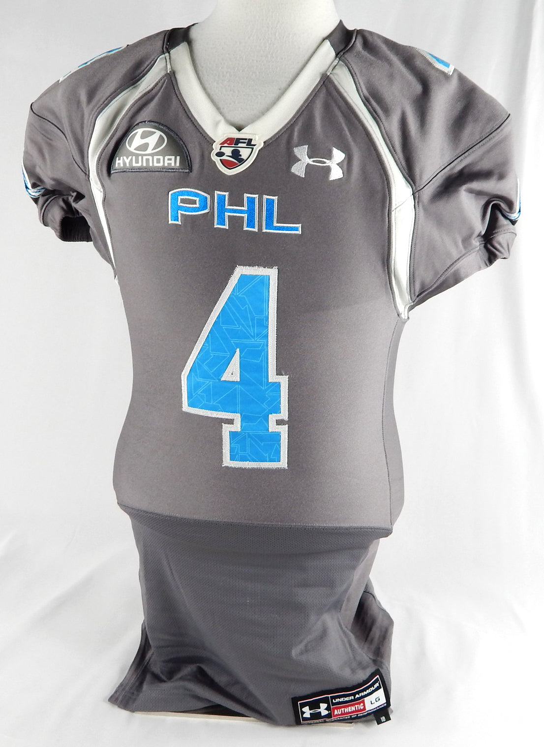 2018 Philadelphia Soul Shane Austin #4 Game Used Signed Grey Jersey L 259
