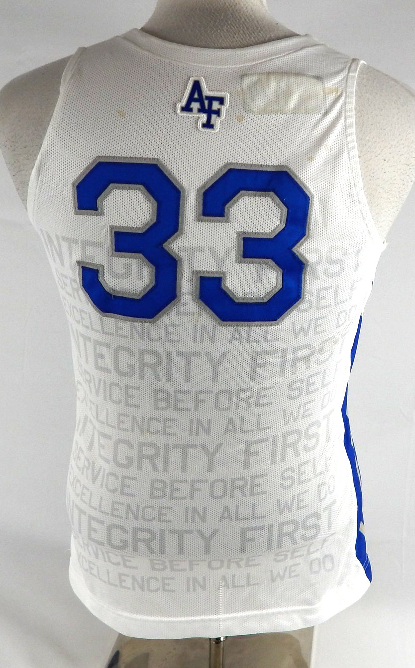 2019-20 Air Force Falcons #33 Game Issued Pos Used White Jersey Basketball L 447 Pic2