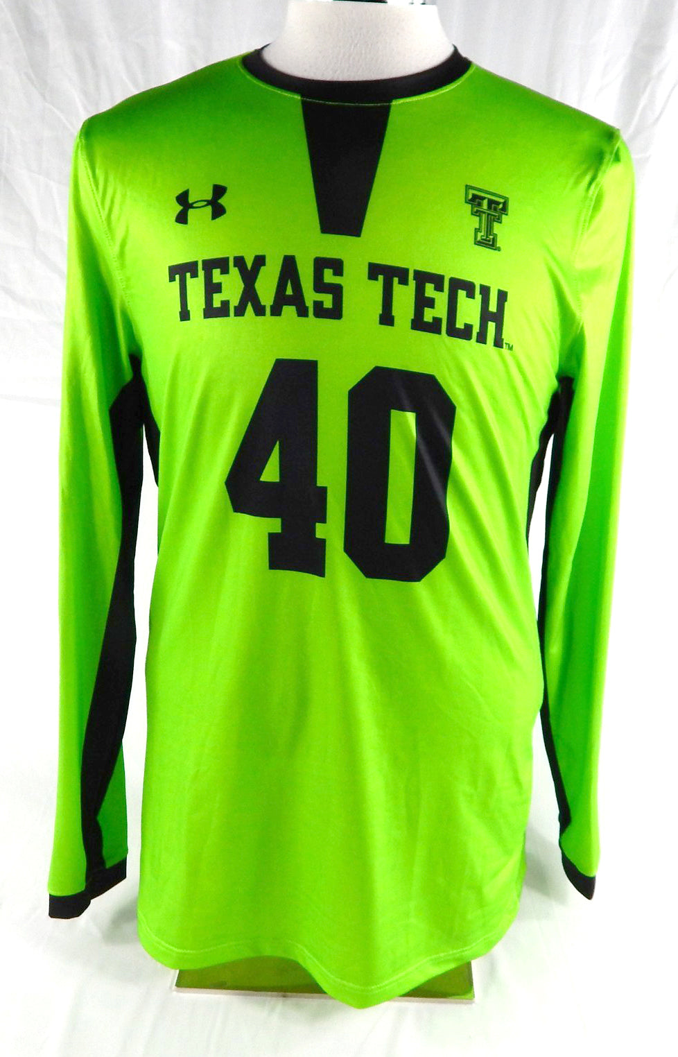 2020 Texas Tech Red Raiders #40 Game Used Green Jersey Womens Soccer L 723