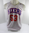 1990s Philadelphia 76ers #53 Game Used White Red Practice Jersey 2XL DP50303