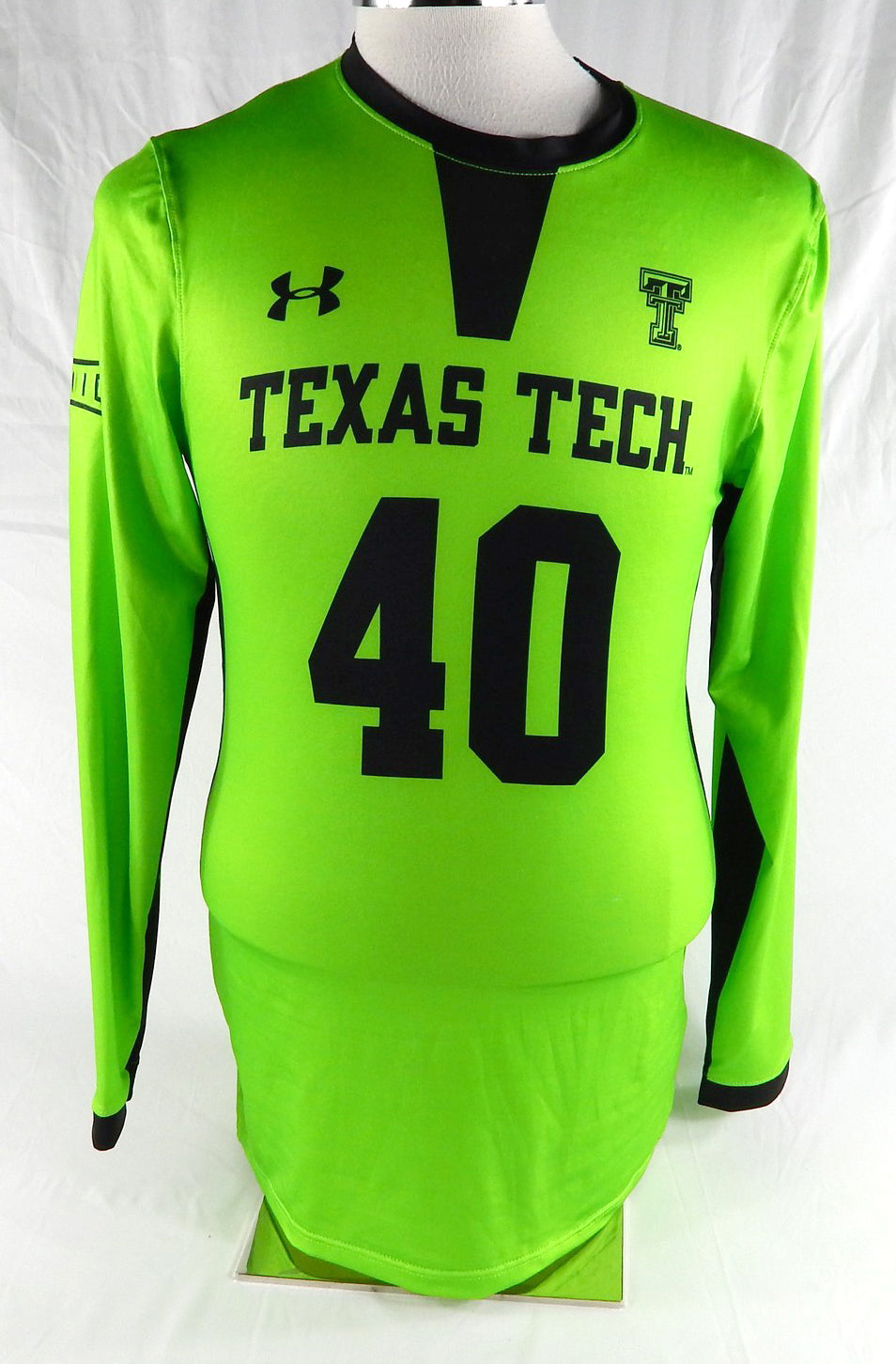 2020 Texas Tech Red Raiders #40 Game Used Green Jersey Womens Soccer M 726