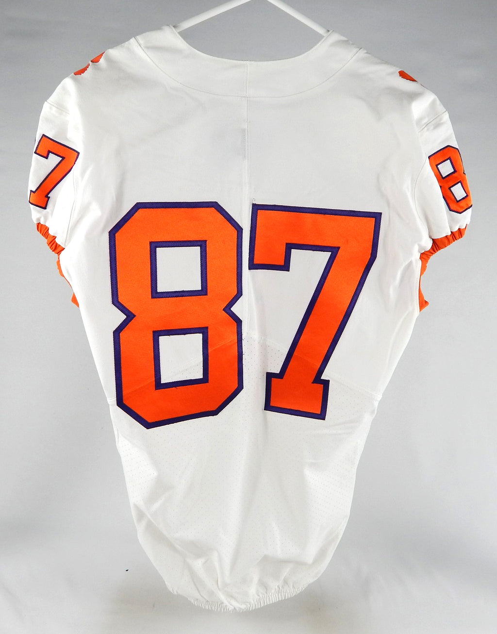 2018-22 Clemson Tigers #87 Game Used White Jersey Nameplate Removed 42 DP77635 Pic2