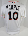 Miami Marlins Harris #10 Game Used White Jersey DP13788