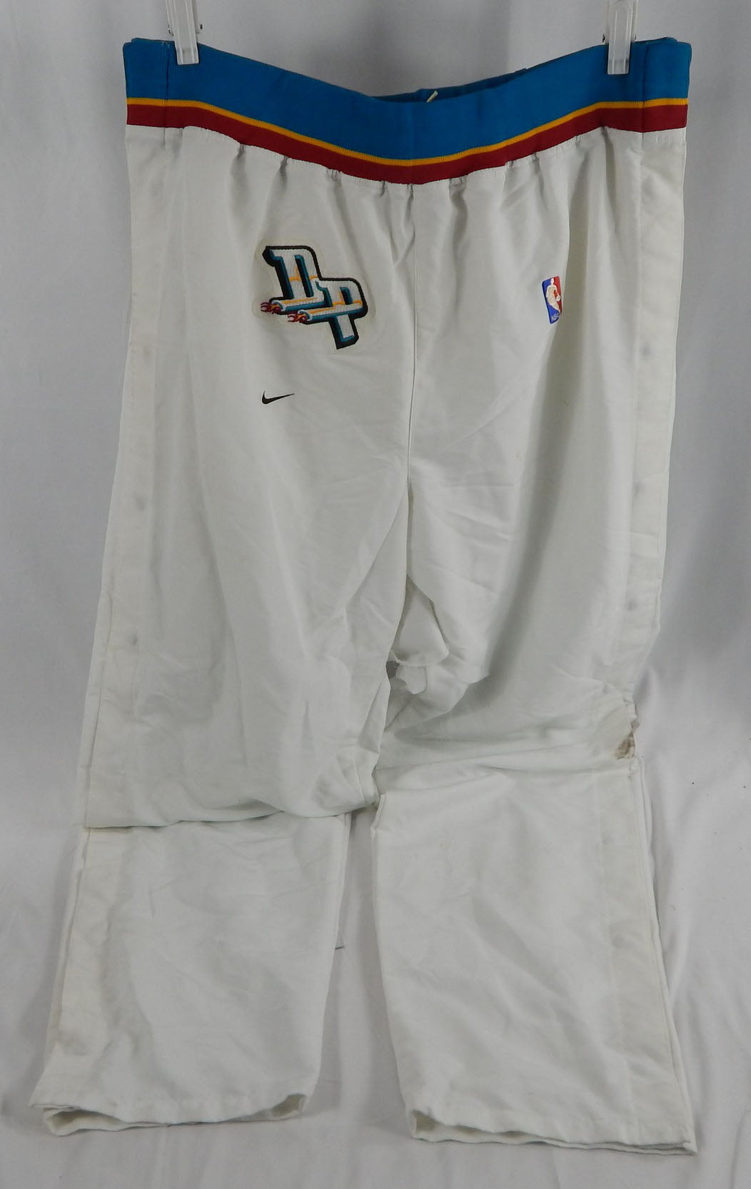 1997-98 Detroit Pistons Jerome Williams #13 Game Used White Warm Up Pants 2XL 6
