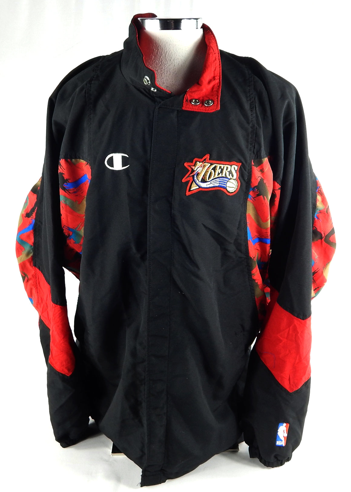 1990s Philadelphia 76ers #12 Game Used Black Warm Up Jacket 46 463