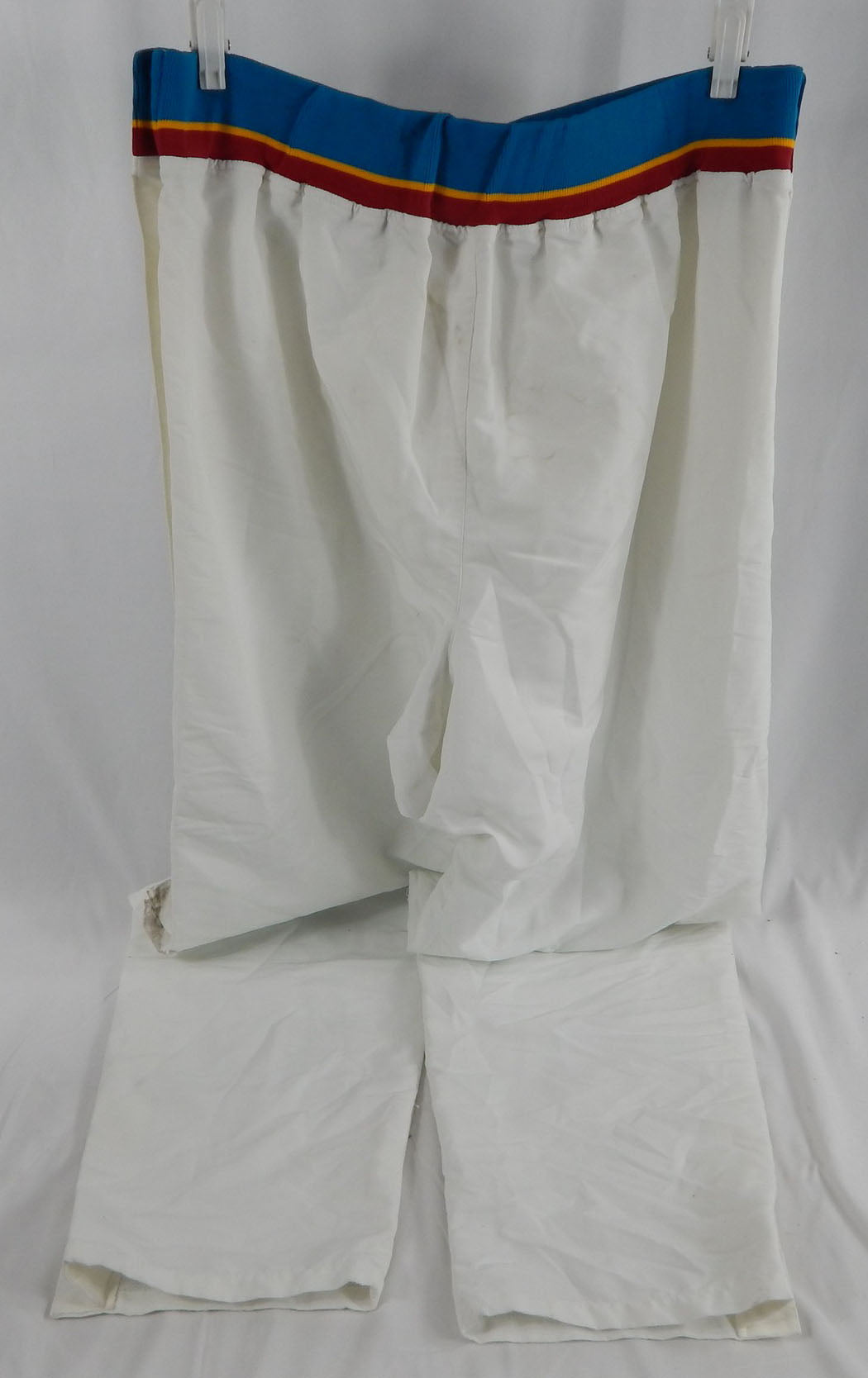 1997-98 Detroit Pistons Jerome Williams #13 Game Used White Warm Up Pants 2XL 6 Pic2