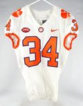 2018-22 Clemson Tigers #34 Game Used White Jersey Nameplate Removed 38 637