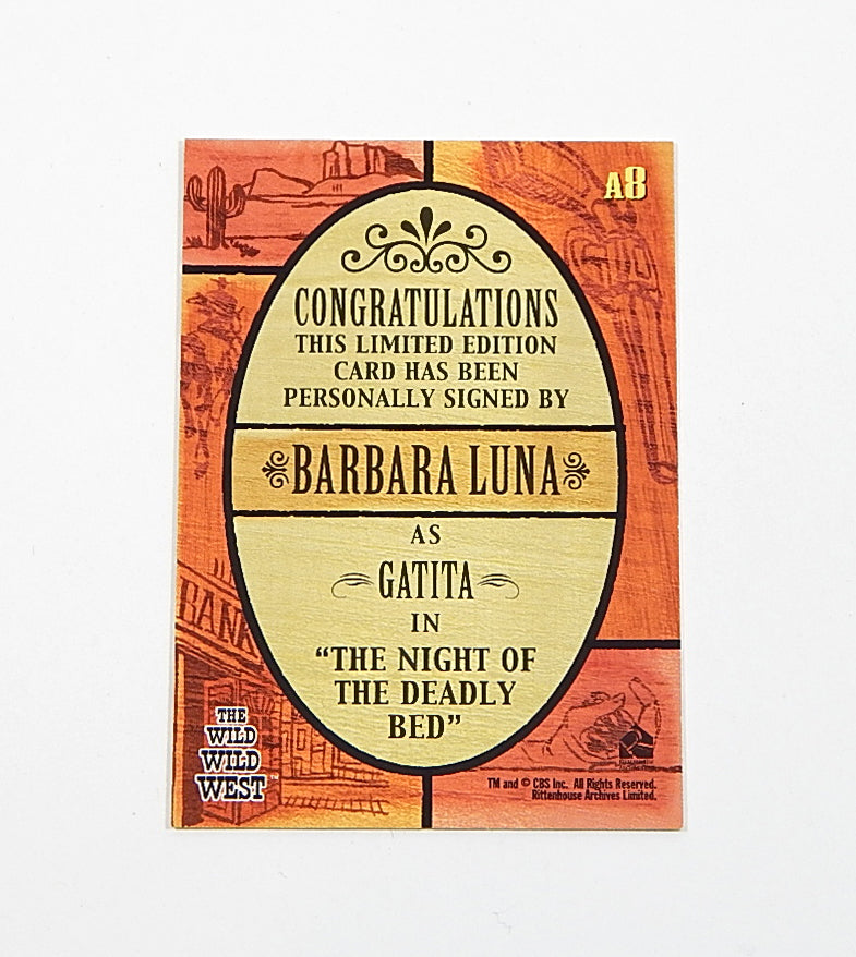 2000 Rittenhouse Best of The Wild Wild West Season One Barbara Luna #A8 Auto Pic2