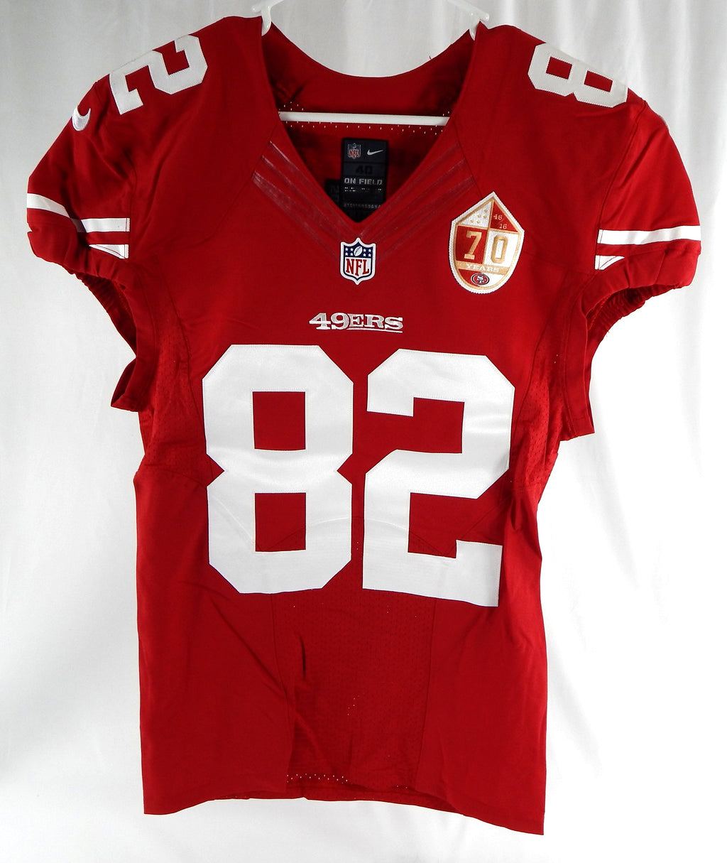 2016 San Francisco 49ers Torrey Smith #82 Game Issued Red Jersey 70th Patch 40 7