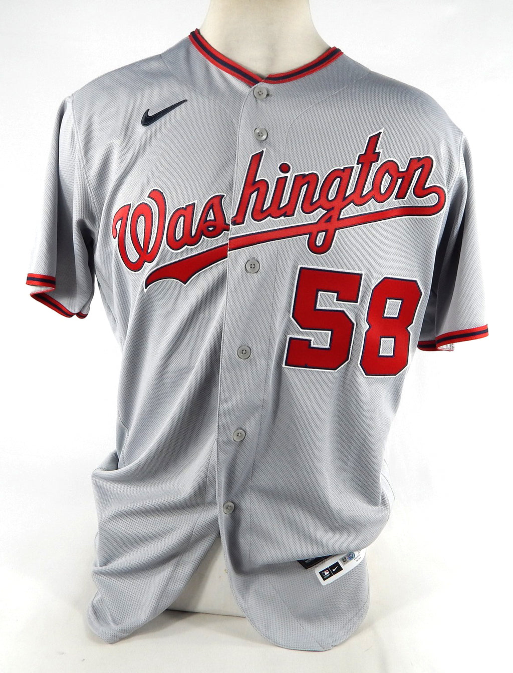2021 Washington Nationals Michael Tejera #58 Game Issued Grey Jersey 46 845 Pic2