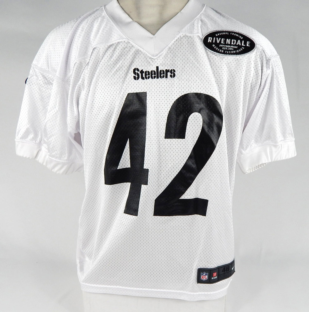 2019 Pittsburgh Steelers Ralph Webb #42 Game Issued White Practice Jersey 48 8