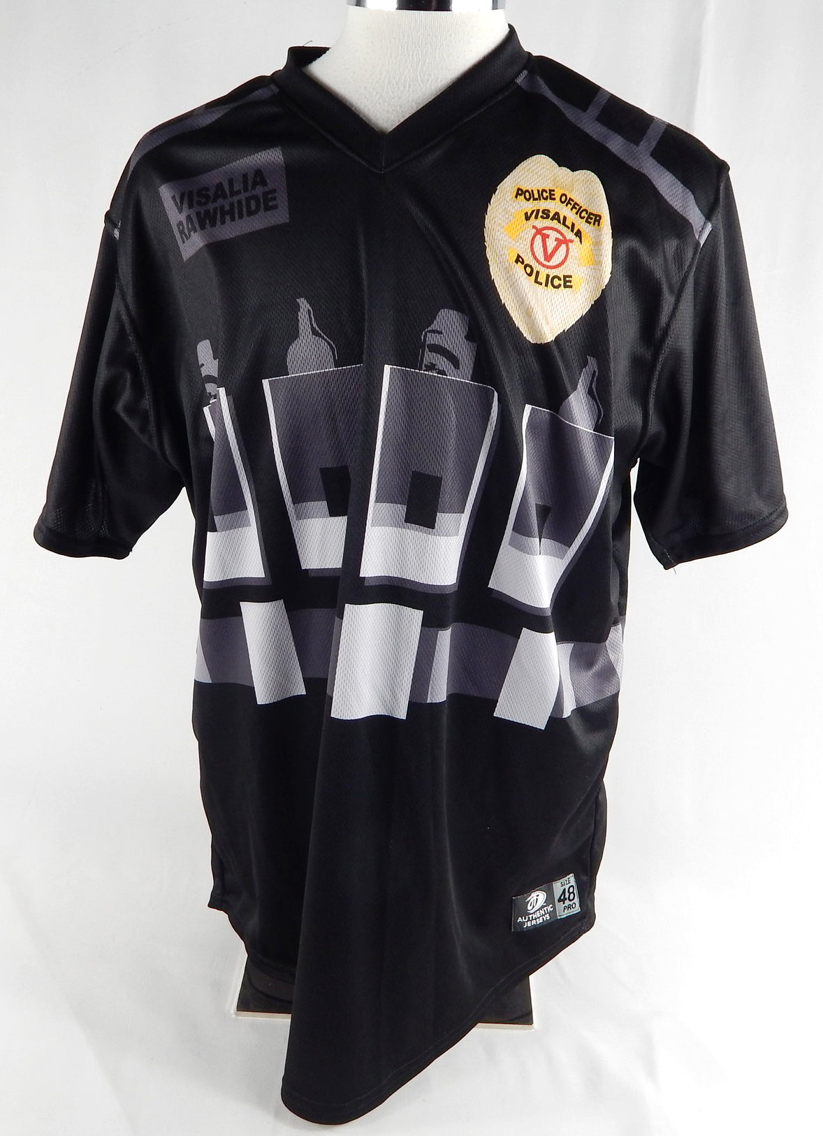 2022 Visalia Rawhide #4 Game Used Black Jersey Police Officer Night 48 014