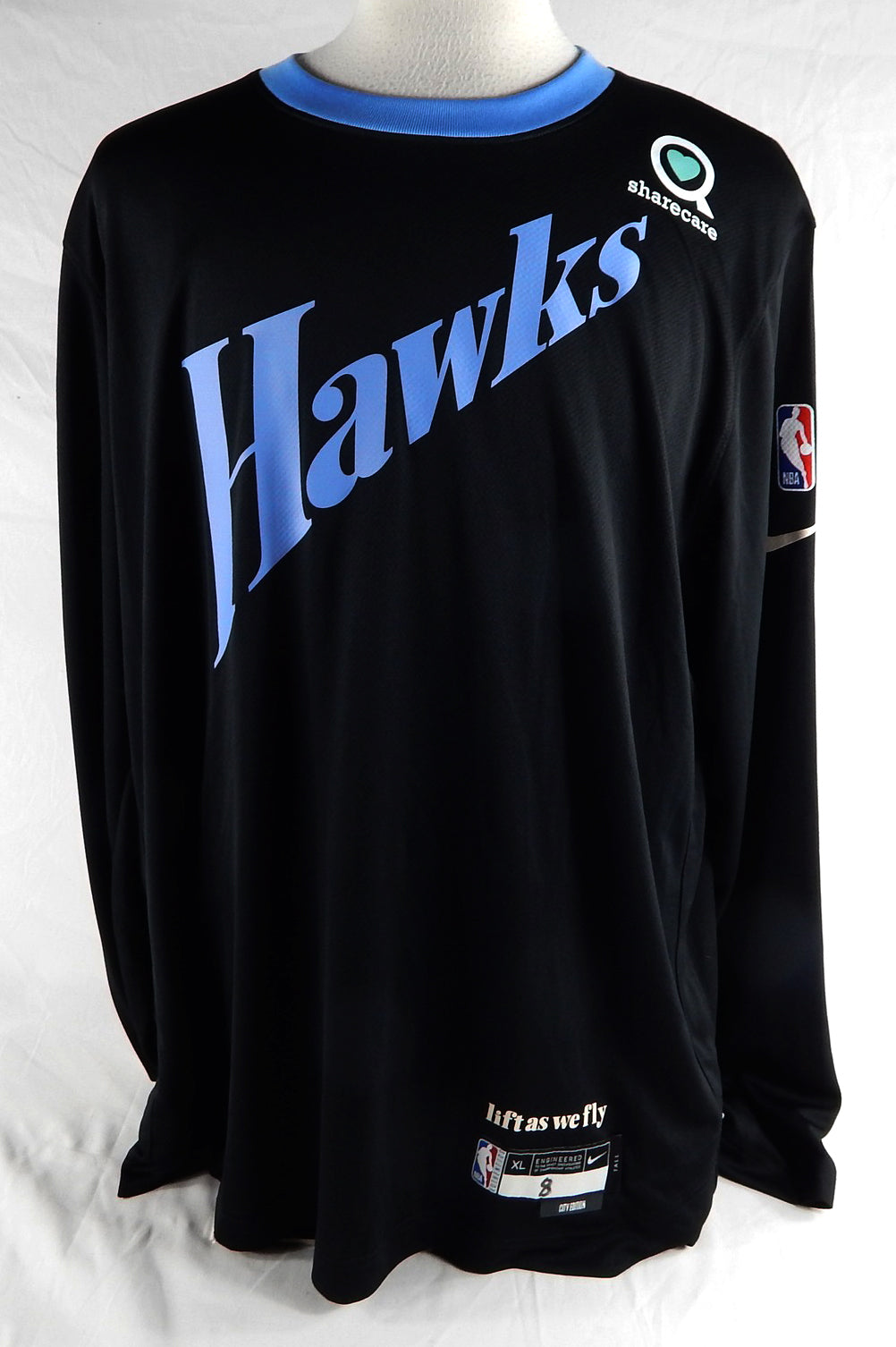 2024-25 Atlanta Hawks David Roddy #8 Game Issued Used Black Shoot Shirt City XL3