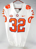 2018-22 Clemson Tigers #32 Game Used White Jersey Nameplate Removed 38 642