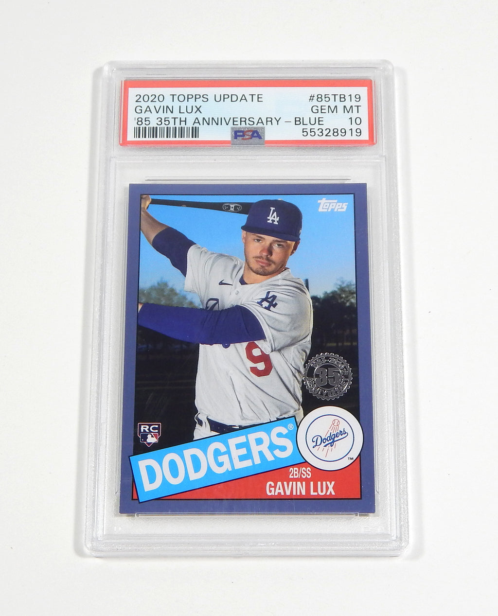 2020 Topps Update '85 35th Anniversary Blue Gavin Lux RC #85TB19 Rookie PSA 10
