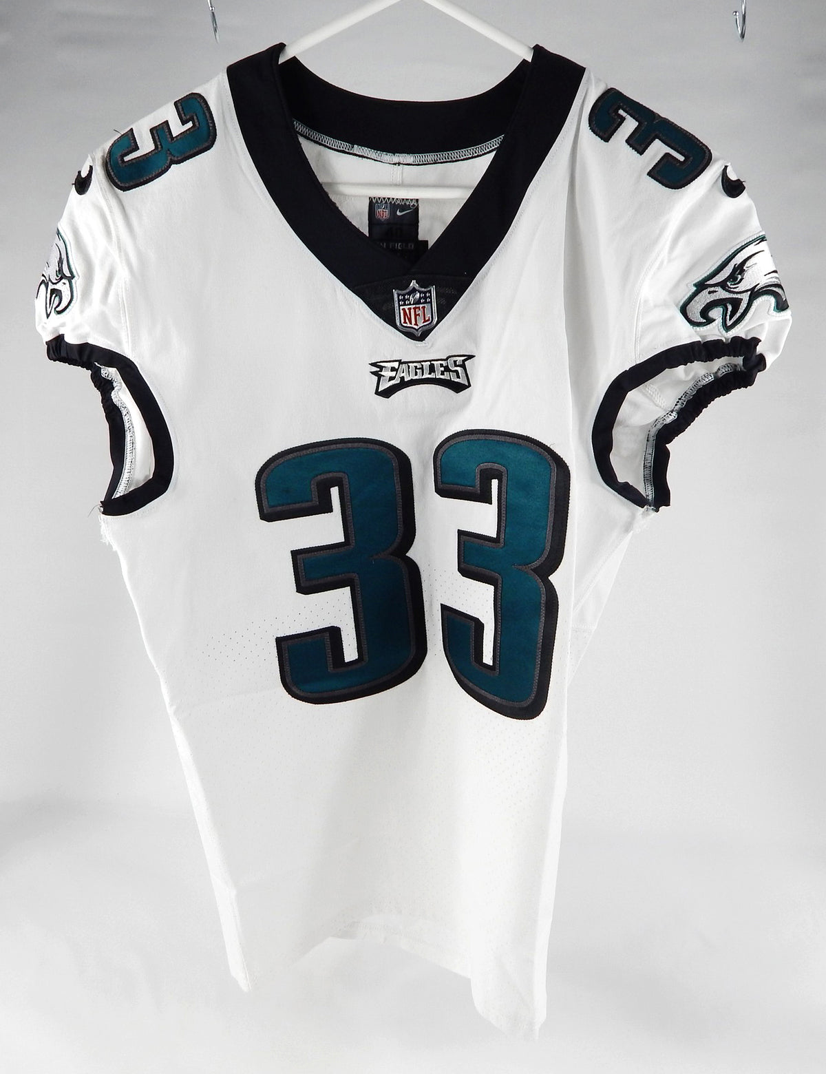 2021 Philadelphia Eagles Bradley Roby #33 Game Used White Jersey 40 DP71316 Pic2