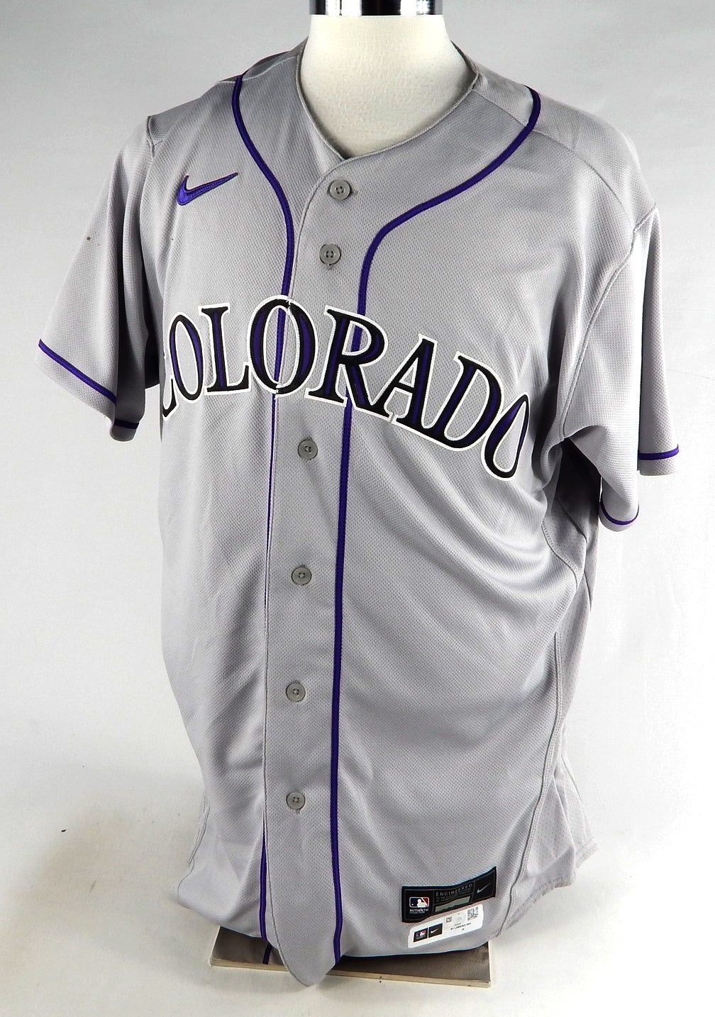 2023 Colorado Rockies Justin Lawrence #42 Game Used Grey Jersey Jackie Robinson