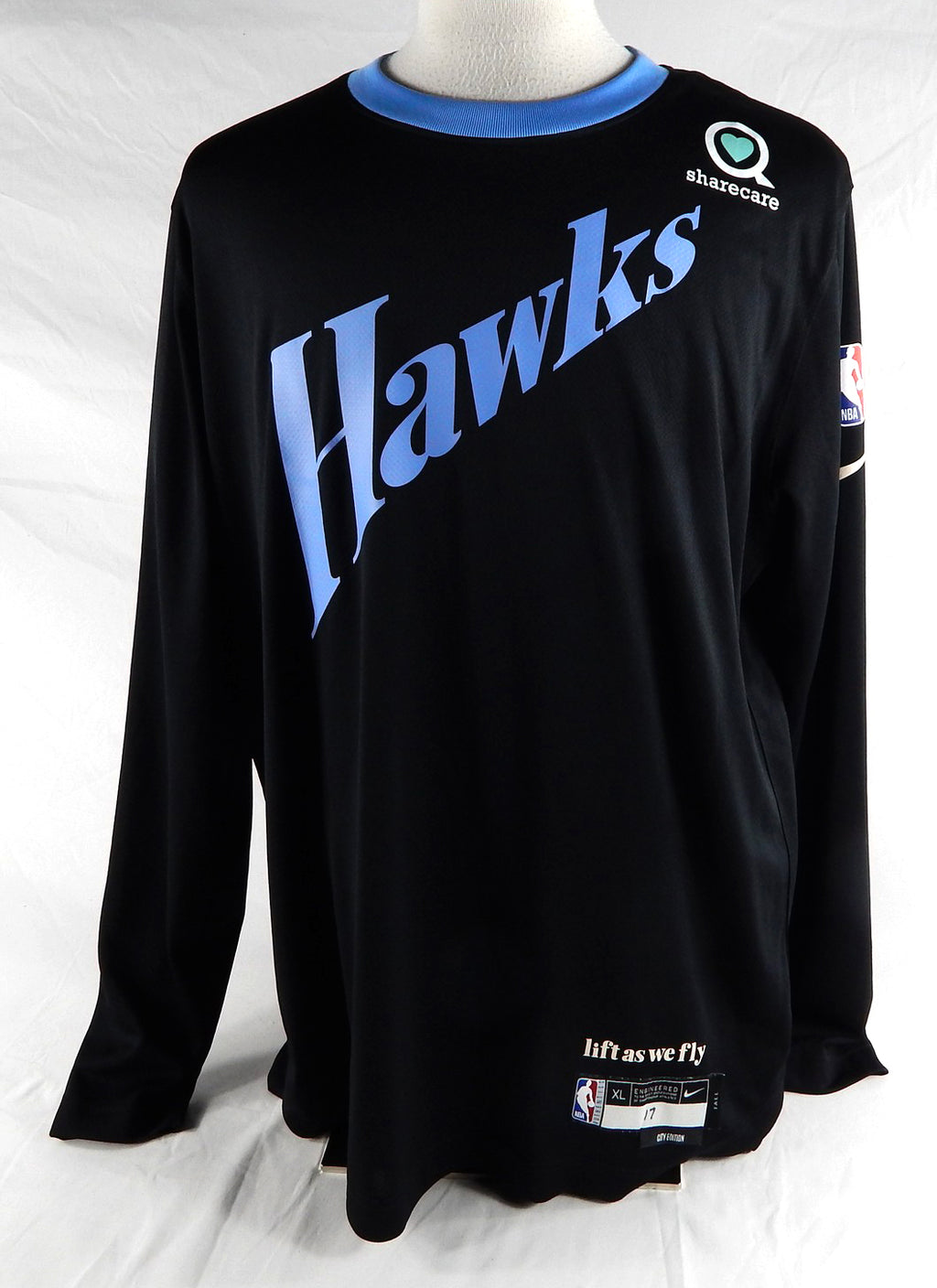2024-25 Atlanta Hawks Onyeka Okongwu #17 Game Used Black Shooting Shirt City 7