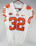 2018-22 Clemson Tigers #32 Game Used White Jersey Nameplate Removed 38 648