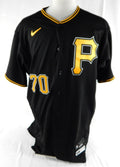 2023 Pittsburgh Pirates Osvaldo Bido #70 Game Issued Pos Used Black Jersey 48 0