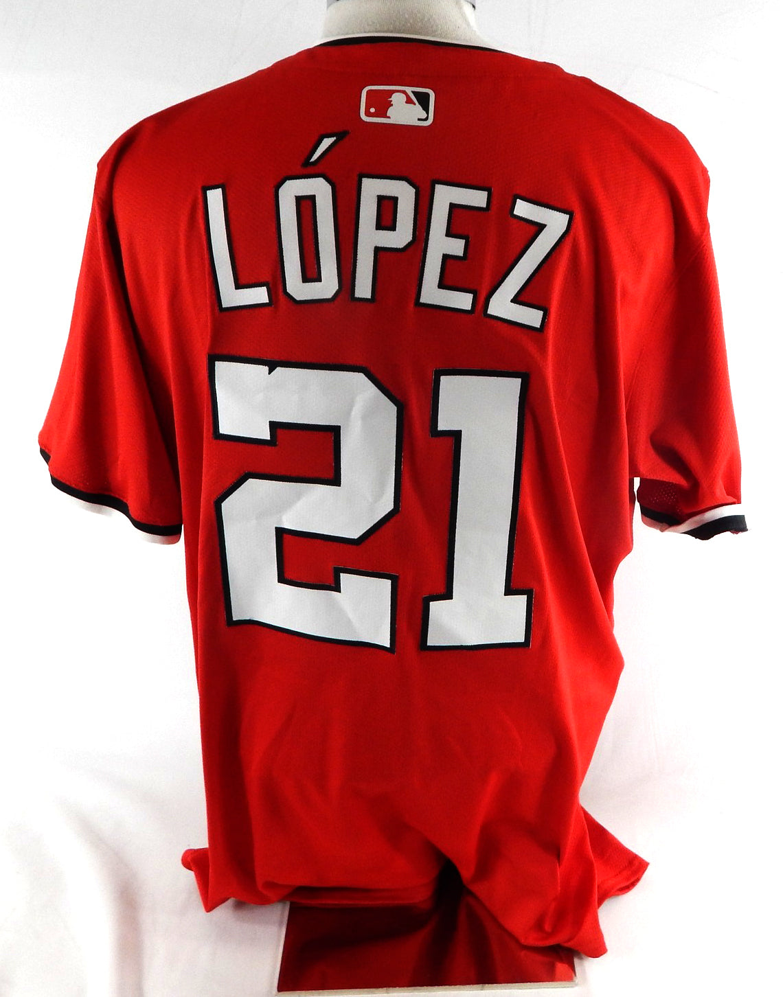 2025 Washington Nationals Jorge Lopez #21 Game Issued Red Jersey 46 172 Pic2