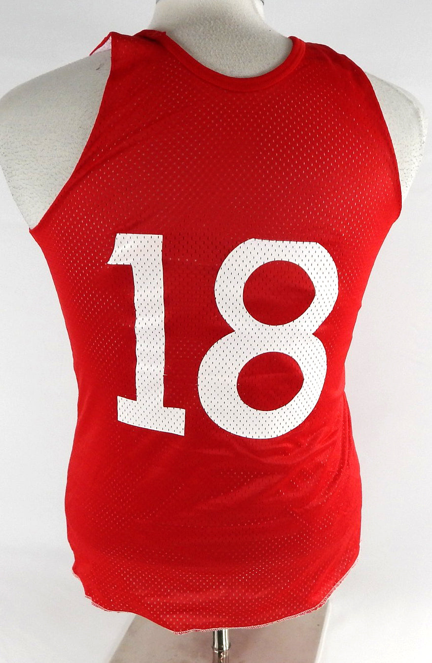1990s Team USA Basketball #18 Game Issued Red Practice Jersey S 866 Pic2