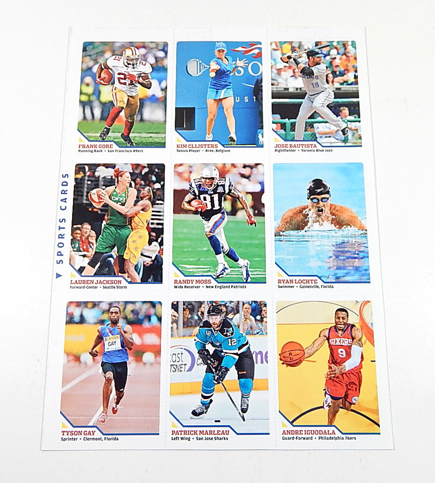 2010 Sports Illustrated for Kids 9-Card Uncut Sheet Ryan Lochte Randy Moss