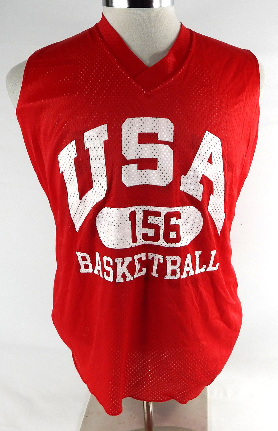 1990s Team USA Basketball #156 Game Issued Red Practice Jersey L 868