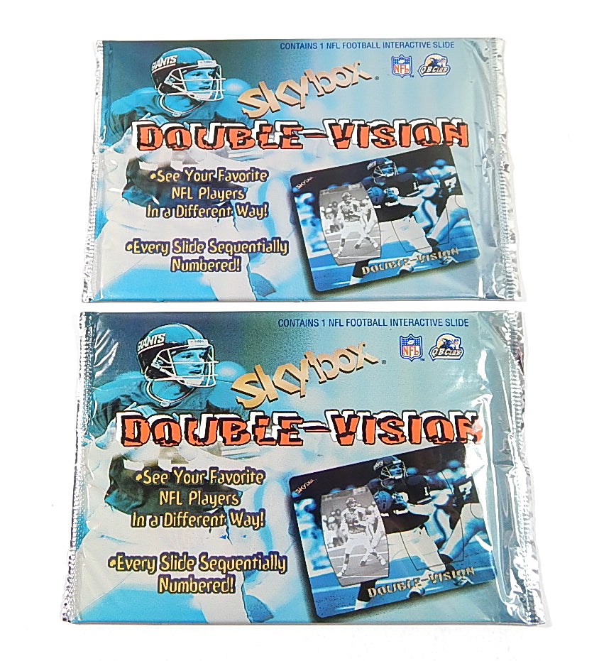 Lot of (2) 1998 Skybox Double-Vision Football Interactive Slides Sealed Packs