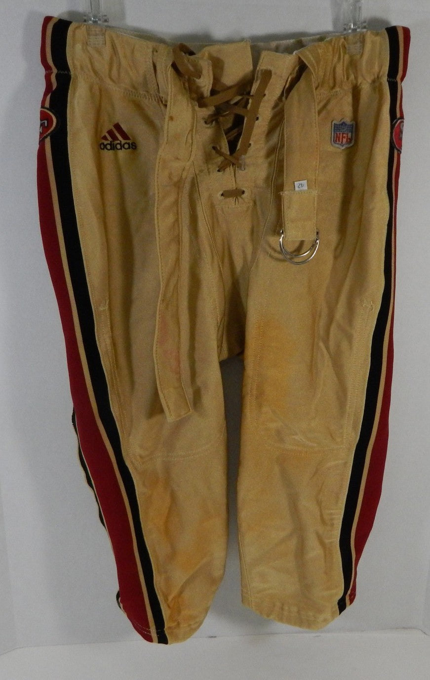 San Francisco 49ers Game Used Gold Football Pants 42 224