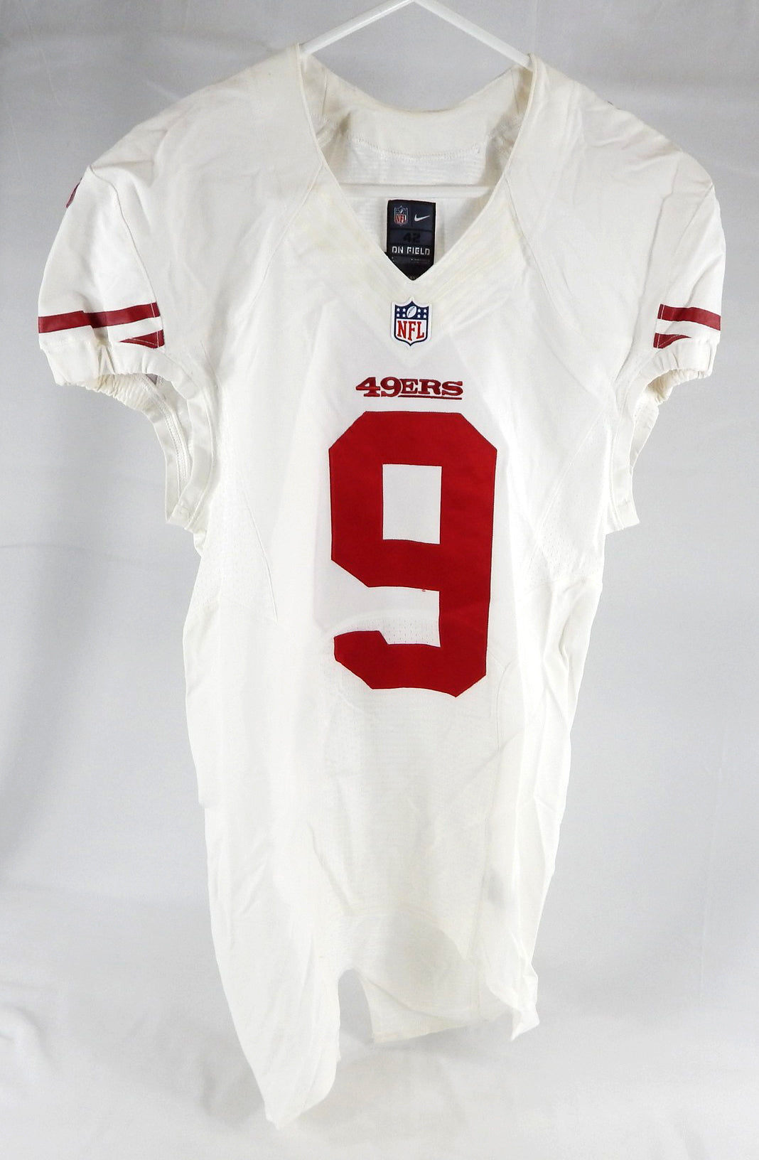 2012 San Francisco 49ers #9 Game Issued White Jersey 42 339
