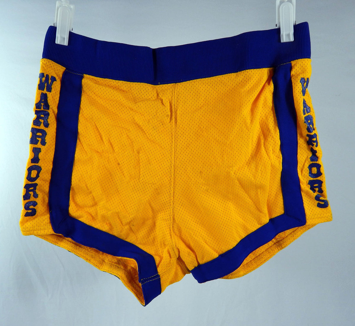 1980s Golden State Warriors #44 Game Used Yellow Shorts 38 345